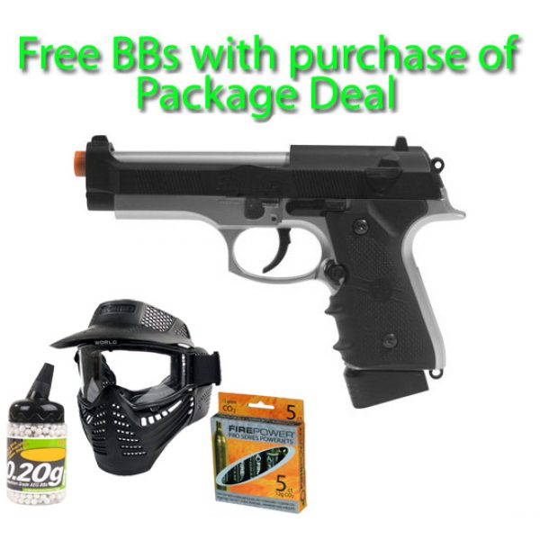 See Airsoft Pistol 1 CO2 Die Hard 2 Firepower Thunder Pistol FPS-360 Airsoft Gun Package Deal (Mask, CO2 and BBs)