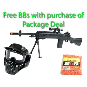 See Airsoft Rifle 1 Spring Special OPS M14 Sniper Rifle FPS-200 Airsoft Gun Package Deal (Mask and BBs)