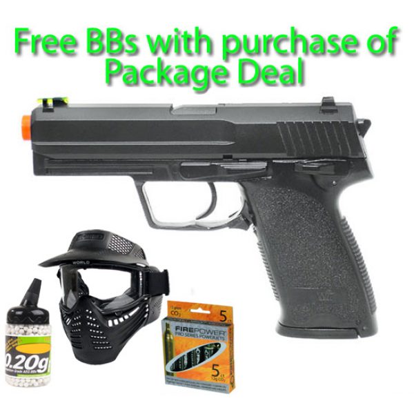 See Airsoft Pistol 1 CO2 Firepower Raider Pistol FPS-425 Non-Blowback Airsoft Gun Package Deal (Mask, CO2 and BBs)