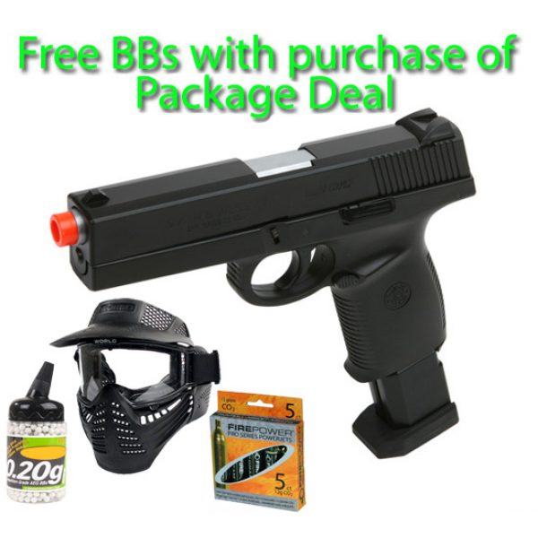 See Airsoft Pistol 1 CO2 Smith & Wesson Sigma Pistol FPS-400 Airsoft Gun Package Deal (Mask, CO2 and BBs)