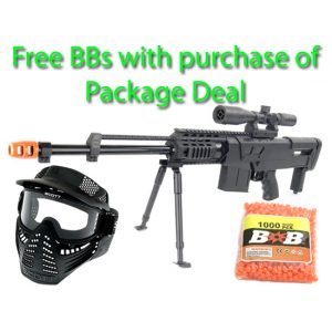 See Airsoft Rifle 1 Spring Special Ops MG-50 Sniper Rifle FPS-275 Airsoft Gun Package Deal (Mask and BBs)