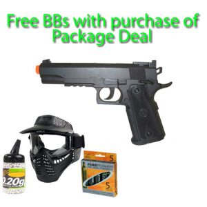 See Airsoft Pistol 1 CO2 TSD 1911 Pistol FPS-340 Non-Blowback Airsoft Gun Package Deal (Mask, CO2 and BBs)