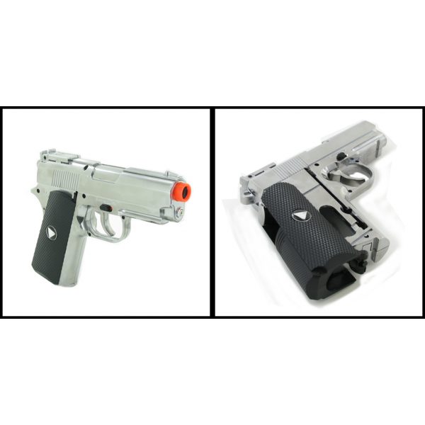 See Airsoft Pistol 2 CO2 TSD Compact Chrome Sport Pistol FPS-450 Full Metal Airsoft Gun Package Deal (Mask, CO2 and BBs)