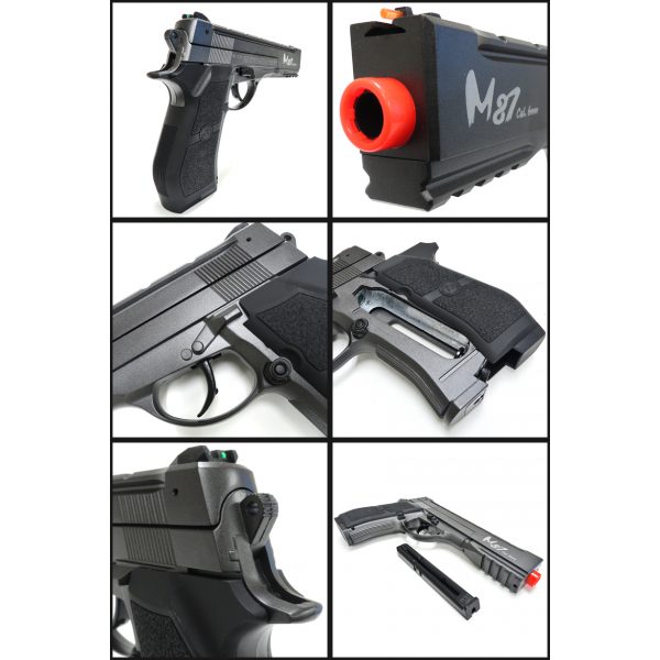 See Airsoft Pistol 2 CO2 WG M87 Long Pistol FPS-500 Non-Blowback Airsoft Gun Package Deal (Mask, CO2 and BBs)