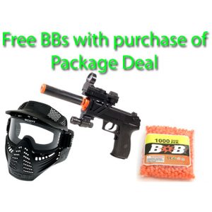 See Airsoft Pistol 1 Electric Full Auto Tactical 2026A Pistol FPS-150 Blowback Airsoft Gun Package Deal (Mask and BBs)
