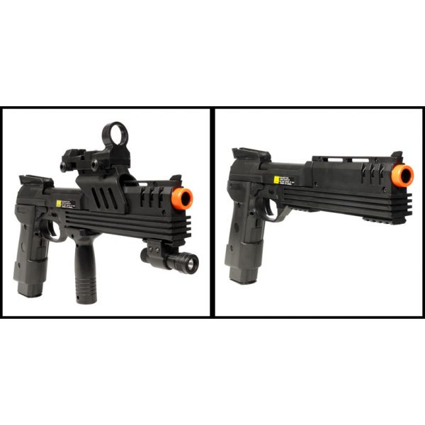 See Airsoft Pistol 2 Electric Full Auto Tactical 2030A Pistol FPS-150 Blowback, Barrel Extender, Flashlight, Red Dot Scope Airsoft Gun Package Deal (Mask and BBs)