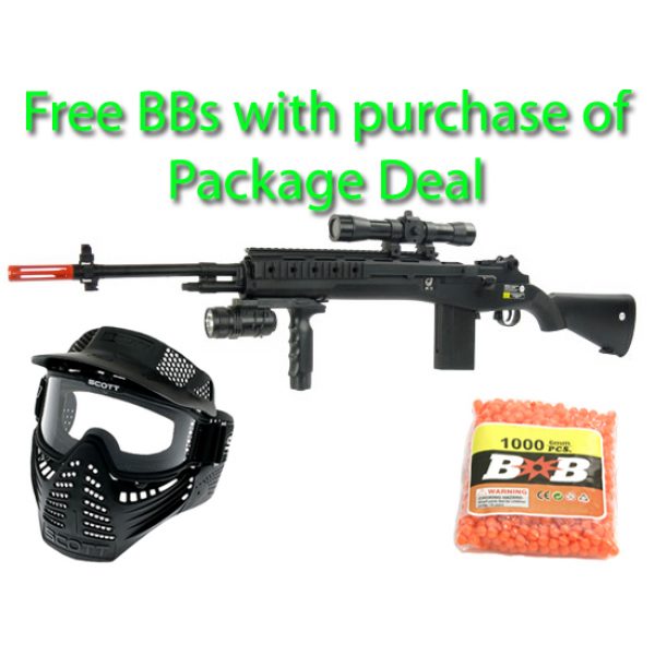 See Airsoft Rifle 1 Spring Special Ops Tactical M14 Sniper Rifle FPS-275 Airsoft Gun Package Deal (Mask and BBs)
