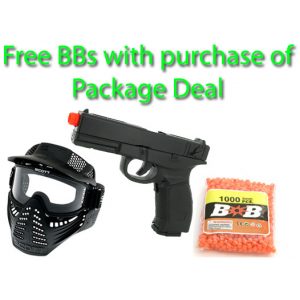 See Airsoft Pistol 1 Electric James Bond Pistol FPS-150, Blowback Airsoft Gun Package Deal (Mask and BBs)