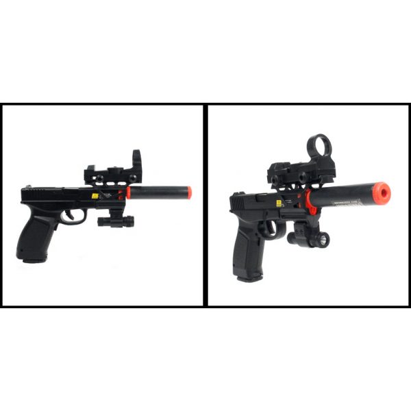 See Airsoft Pistol 2 Electric P99 Style Pistol Full Auto Blowback 230 FPS Airsoft Gun Package Deal (Mask and BBs)