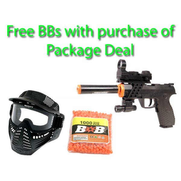 See Airsoft Pistol 1 Electric Tactical 2032A Pistol FPS-150 Blowback Airsoft Gun Package Deal (Mask and BBs)
