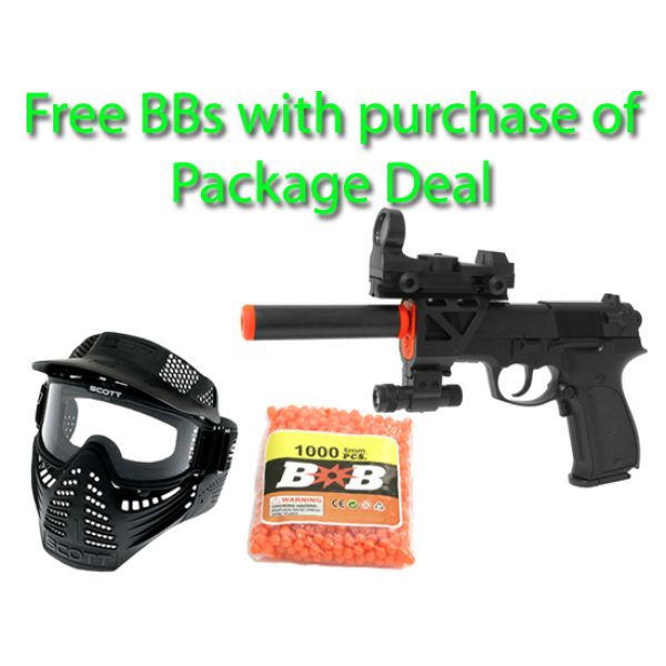 See Airsoft Pistol 1 Electric Tactical P88 Pistol FPS-150 Blowback Airsoft Gun Package Deal (Mask and BBs)