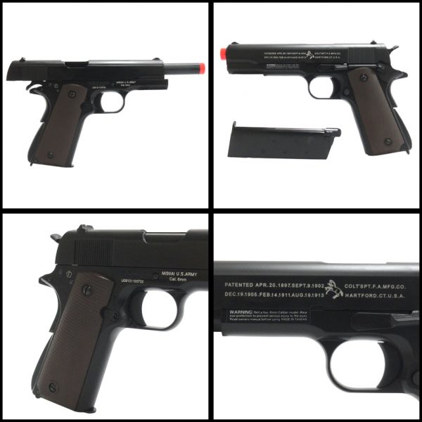 See Airsoft Pistol 2 Green Gas Colt 1911 Pistol FPS 350 Airsoft Gun Package Deal (Mask, Green Gas and BBs)