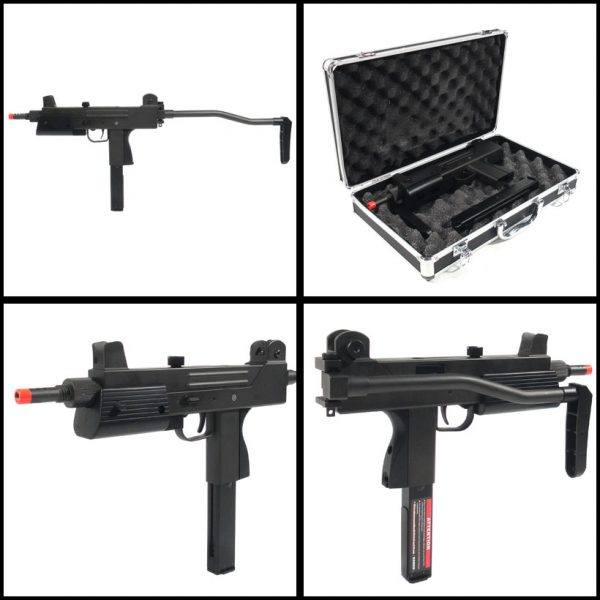 See Airsoft Pistol 2 Green Gas HFC T77 SMG Blowback FPS-425 Full Metal Stock Airsoft Gun Package Deal (Mask, Green Gas and BBs)