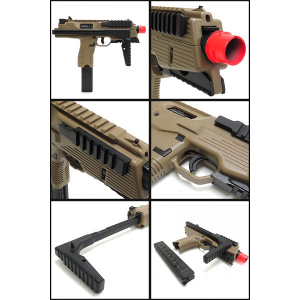 See Airsoft Pistol 2 Green Gas KWA KMP9R NS2 SMG Dark Earth FPS-440 Blowback Airsoft Gun Package Deal (Mask, Green Gas and BBs)