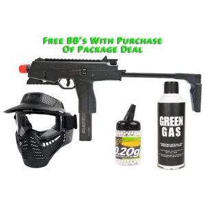 See Airsoft Pistol 1 Green Gas KWA KMP9R NS2 SMG FPS-440 Blowback Airsoft Gun Package Deal (Mask, Green Gas and BBs)