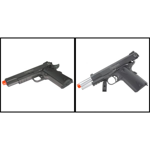 See Airsoft Pistol 2 Green Gas TSD Caspian Arms 1911-TAC Pistol FPS-400 Full Metal Blowback Airsoft Gun Package Deal (Mask, Green Gas and BBs)