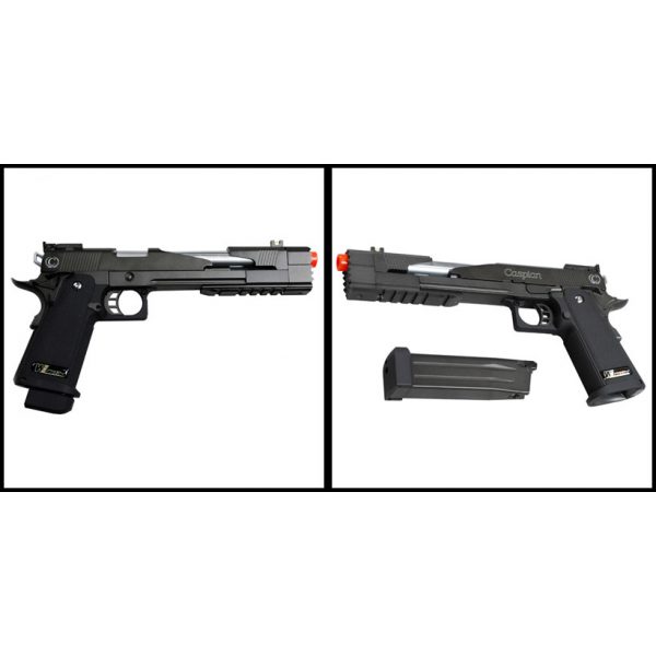 See Airsoft Pistol 2 Green Gas TSD Caspian Arms Tactical 7.0 Dragon Pistol FPS-440 Full Metal Blowback Airsoft Gun Package Deal (Mask, Green Gas and BBs)