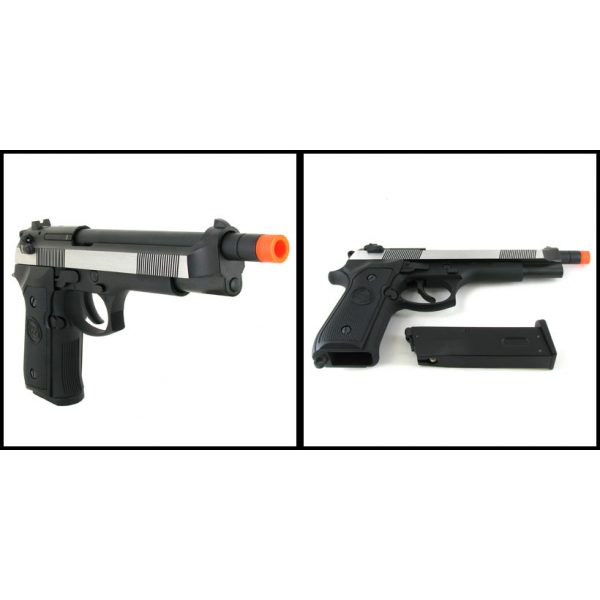 See Airsoft Pistol 2 Green Gas WE M92L Tactical Pistol FPS-470 Full Metal Blowback Airsoft Gun Package Deal (Mask, Green Gas and BBs)