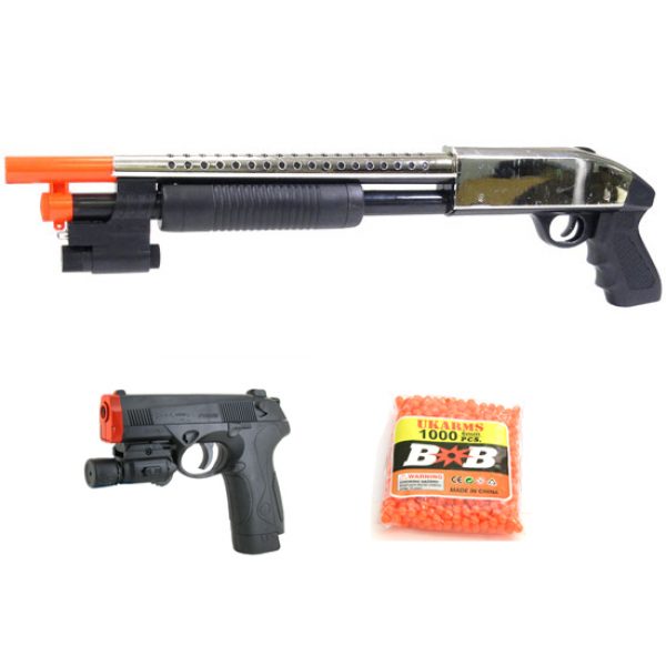 See Airsoft Pistol 1 Spring CYMA P188A Shotgun Chrome and PX4 Laser Pistol Combo Airsoft Gun