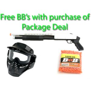 See Airsoft Pistol 1 Spring CYMA Shotgun FPS-220, Pistol Grip Airsoft Gun Package Deal (Mask and BBs)