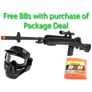 See Airsoft Rifle 1 Spring Tactical OPS M14 Sniper Rifle FPS-200 Airsoft Gun Package Deal (Mask and BBs)
