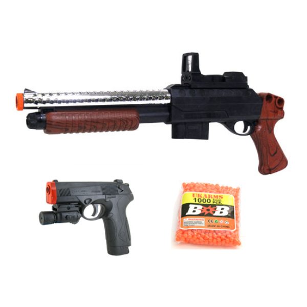See Airsoft Pistol 1 Spring F-47 Tactical Shotgun and PX4 Laser Pistol Combo Airsoft Gun