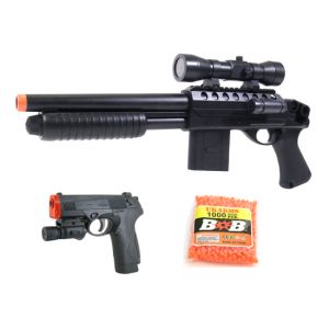 See Airsoft Pistol 1 Spring M0688A Tactical Shotgun and PX4 Laser Pistol Combo Airsoft Gun