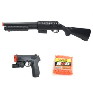 See Airsoft Pistol 1 Spring M56A Super Pump Action Shotgun and PX4 Laser Pistol Combo Airsoft Gun