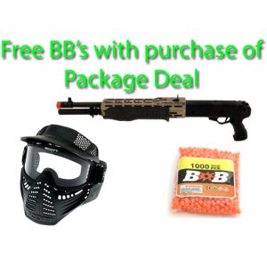 See Airsoft Pistol 1 Spring SPAS Shotgun FPS-200, Pistol Grip Airsoft Gun Package Deal (Mask and BBs)