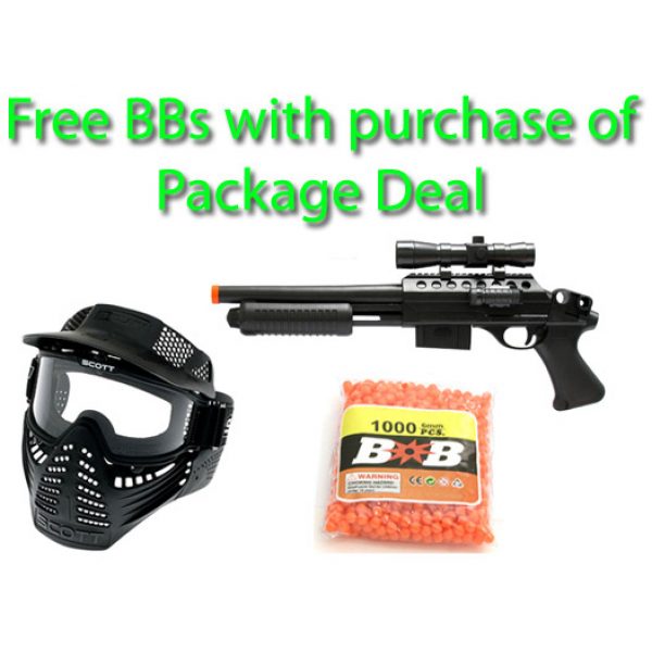 See Airsoft Pistol 1 Spring Special Tactics Pistol Grip Shotgun Airsoft Gun Package Deal (Mask and BBs)