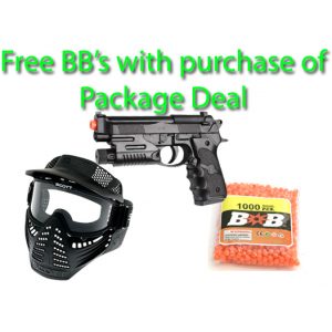 See Airsoft Pistol 1 Spring Tactical 190 FPS Police Airsoft Pistol with Laser Package Deal (Mask and BBs)