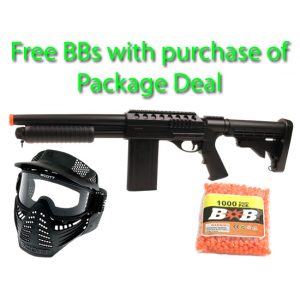 See Airsoft Pistol 1 Spring UTG Remington 870 Special Ops Shotgun FPS-330 Airsoft Gun Package Deal (Mask and BBs)