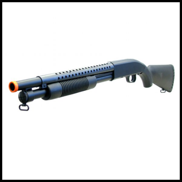 See Airsoft Pistol 2 Spring UTH M87 Pump Action Shotgun FPS-470 Airsoft Gun Package Deal (Mask and BBs)
