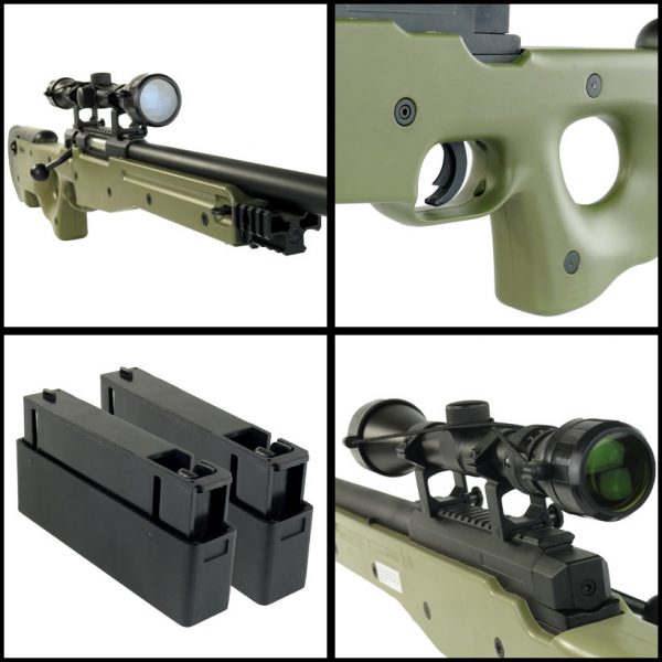 See Airsoft Rifle 2 Spring TSD Tactical SD96B Bolt Action Sniper Rifle OD Green FPS-500 Airsoft Gun