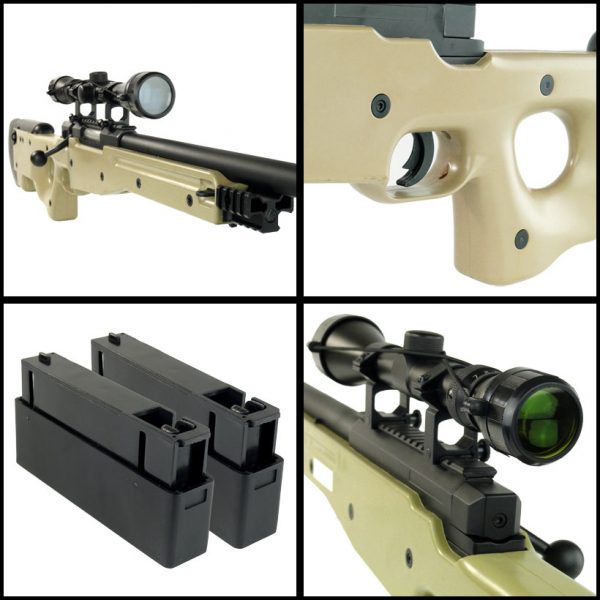See Airsoft Rifle 2 Spring TSD Tactical SD96B Bolt Action Sniper Rifle Tan FPS-500 Airsoft Gun