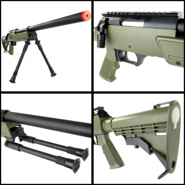 See Airsoft Rifle 2 Spring TSD Tactical SD98 Bolt Action Sniper Rifle OD Green FPS-600 Airsoft Gun