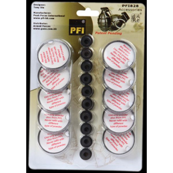 See Airsoft Accessory 1 134A Grenade Parts - Powder (10), Rubber Seal (10)