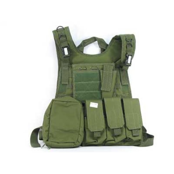 See Airsoft Accessory 1 Deluxe Green Molly Vest Front and Back Load Bearing Airsoft Accessory