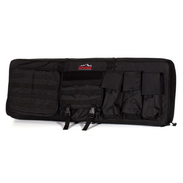 See Airsoft Accessory 1 Explorer 40 Inch Black Airsoft Double Rifle Case with Molle Pockets