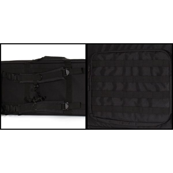 See Airsoft Accessory 2 Explorer 40 Inch Black Airsoft Double Rifle Case with Molle Pockets