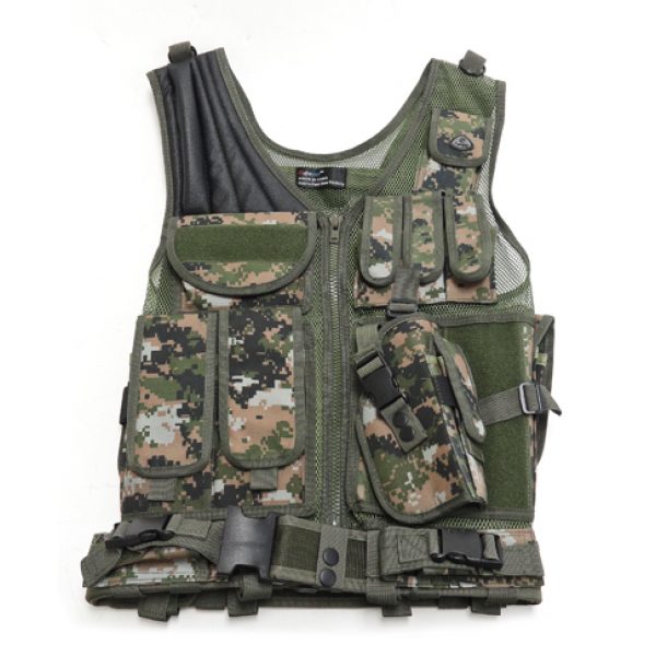 See Airsoft Accessory 1 Fidragon Airsoft Deluxe Tactical Vest Woodland Digital Camo