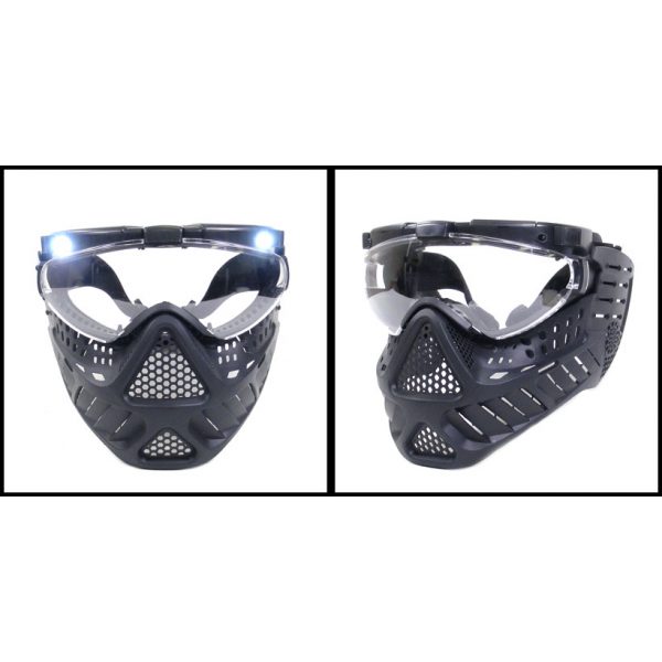 See Airsoft Accessory 2 Fidragon Airsoft Tactical Recon Full Face Mask With Lights And Fan