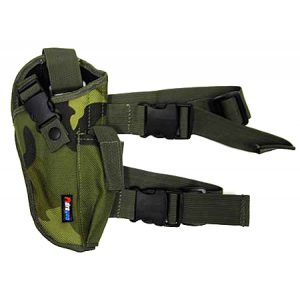 See Airsoft Accessory 1 Fidragon Airsoft Woodland Camo Right Handed Drop Leg Pistol Holster