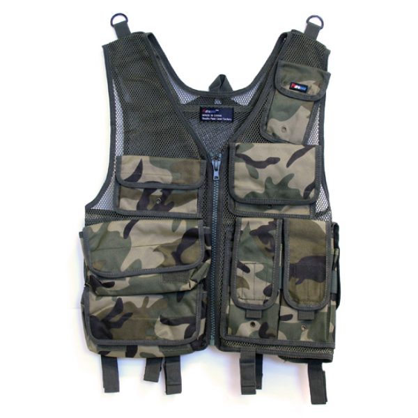See Airsoft Accessory 1 Fidragon Tactical Vest Woodland Camo Airsoft Accessory