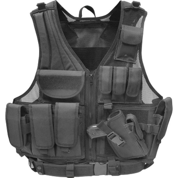 See Airsoft Accessory 1 FIREPOWER Deluxe Tactical Vest Black Airsoft Gun Accessory