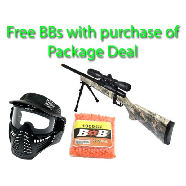 See Airsoft Rifle 1 Spring UTG Gen 5 M324 Magnum Accushot Competition Master Model 700 Pro with Upgraded Bolt Sniper Rifle Army Digital Camo FPS-450 Airsoft Gun Package Deal (Mask and BBs)