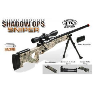 See Airsoft Rifle 1 Spring UTG L96 Shadow Ops Bolt Action Sniper Rifle Army Digital Camo FPS-460 Airsoft Gun