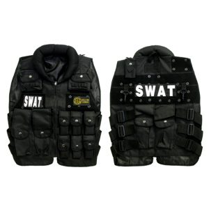 See Airsoft Accessory 1 Tactical SWAT Vest w Soft Collar Black Airsoft Accessory