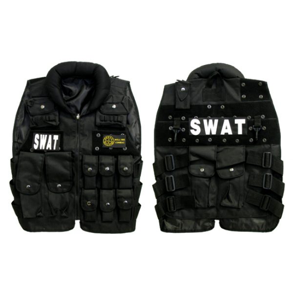 See Airsoft Accessory 1 Tactical SWAT Vest w Soft Collar Black Airsoft Accessory