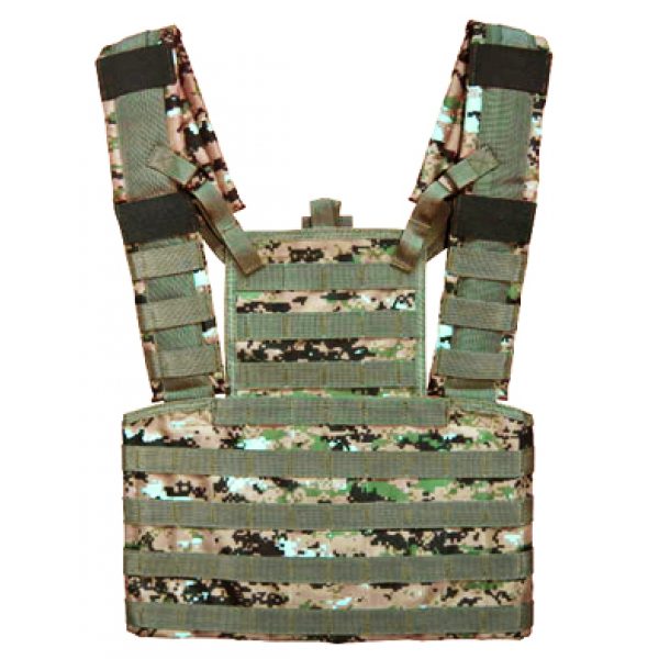 See Airsoft Accessory 1 Taigear Airsoft Molle Tactical Chest Rig Woodland Digital Camo